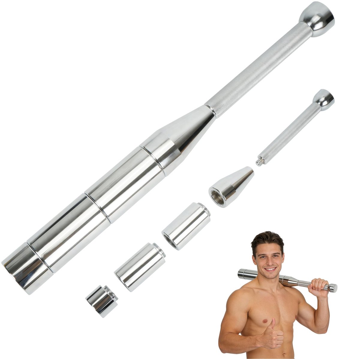 SnelShoppen - 6-in-1 Verstelbare Halters - Indian Clubbell 3-8 kg - Stalen Halters voor Krachttraining - Voorarmen, Schouders, Fitness, Thuis, Gym