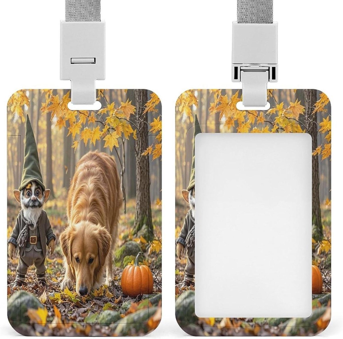 Badgehouder met Lanyard - Naamkaart houder ID - Werk en Reizen - Waterdicht Push-Pull Ontwerp - 3.5 x 2.2 inch