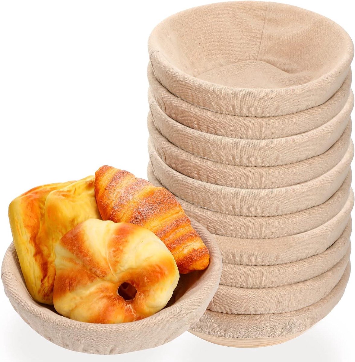 Brood Proofing Manden - Rijsmandjes Zuurdesem - Brood Bakken Thuis - Natuurlijk Rotan Riet - 225 cm - Natuurlijk