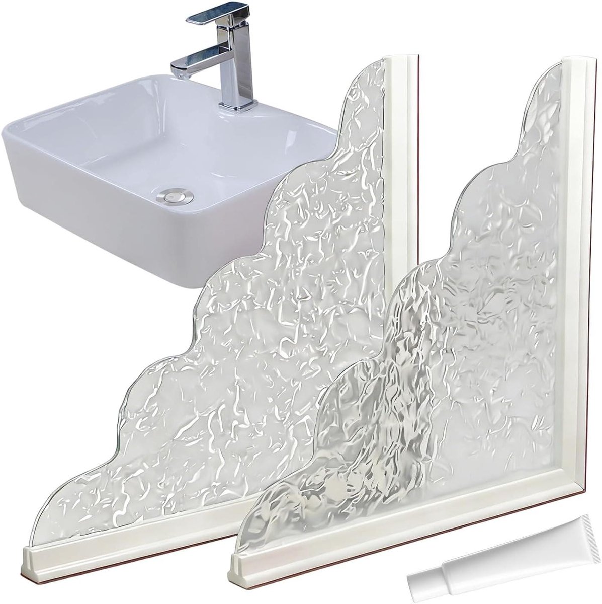 Badkuip Splash Guard - Waterkering Douche - Badkamer Droog Houden - Zelfklevend Ontwerp - 24 cm - Grijs