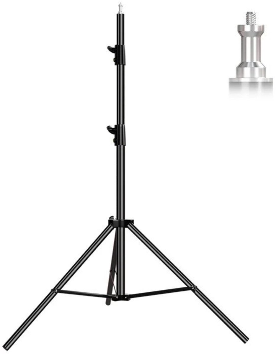NordHaus Lichtstatief - Lampstatief - Studiostatief - 10 kg Draagvermogen - Zwart 300 cm met 1/4" naar 3/8" Schroef