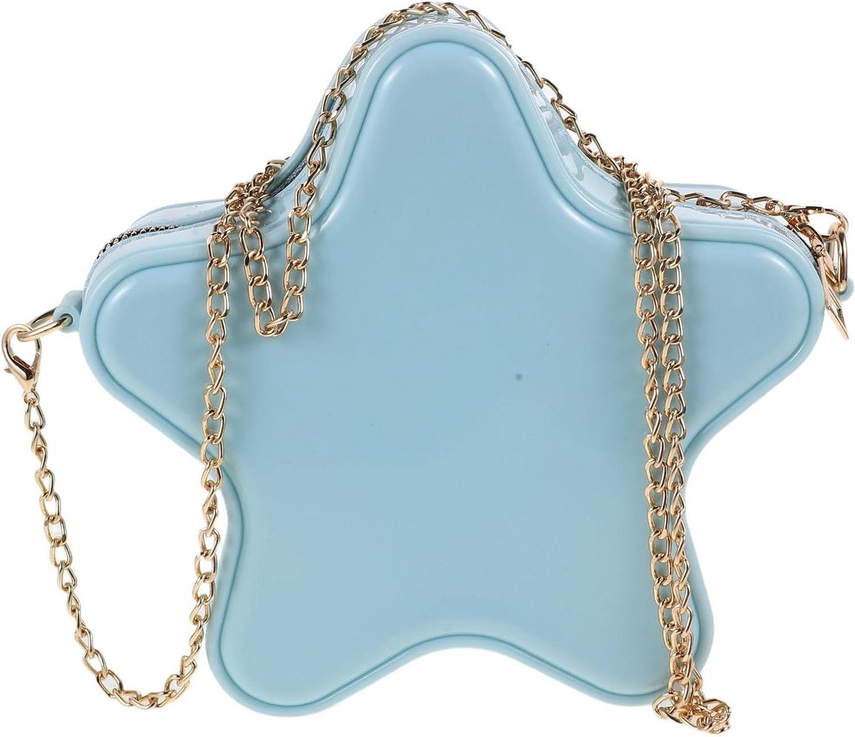 Peuterhandtasje Ster - Mini schoudertasje Portemonnee - Dagelijks gebruik - Waterdicht PVC materiaal - 18 cm - Hemelsblauw