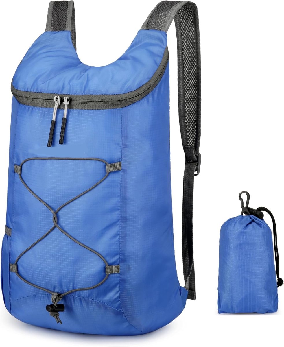 KZQ Opvouwbare wandelrugzak 16 liter - Lichtgewicht en waterafstotend - Perfect voor reizen gym en dagelijks gebruik - Groen