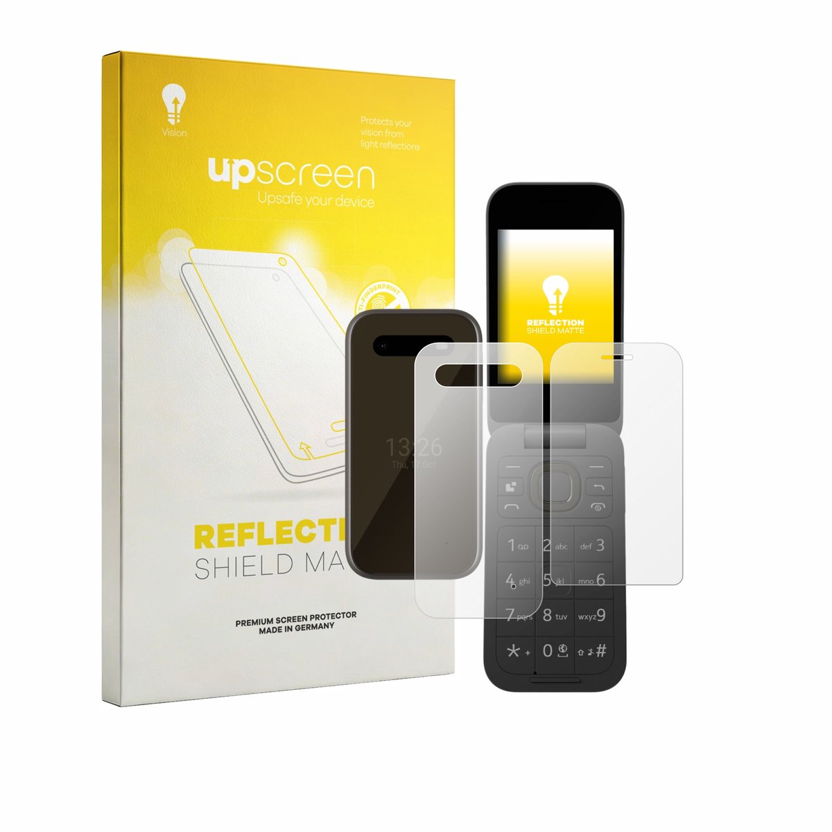 upscreen - Screenprotector voor HMD 2660 Flip 4G (Voor+Achter) - Folie Beschermfolie anti glare matte