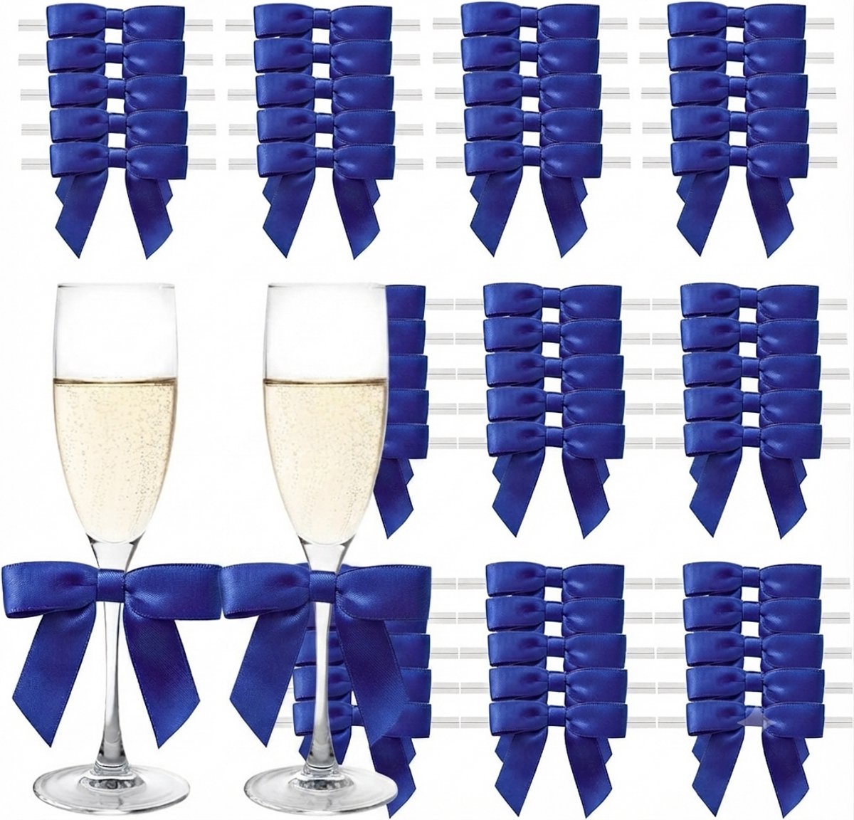 Livatto Blauwe Cadeaustrikken Decoratie Bruiloft Strikt 50 Stuks Kleine Geschenkstrikken Geschenkverpakking Strik