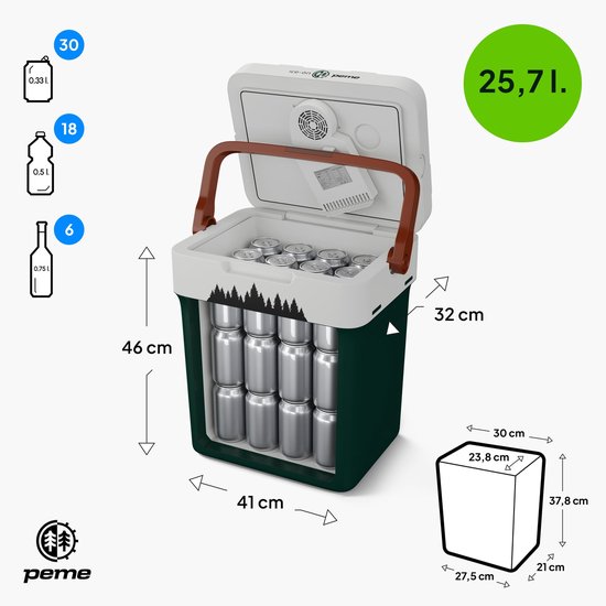 Elektrische Koelbox 25,7L - Koelen & Verwarmen met Dual Power 12V & 220-240V, Eco-modus en USB-oplaadpoort van Merkloos — afbeelding 3