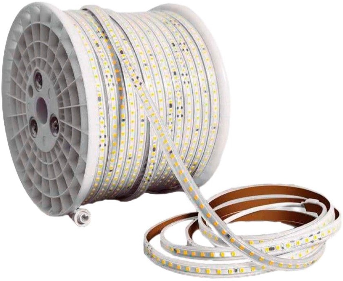 SnelShoppen - Professionele Flexibele LED-strip 17 W/m, IP65 Waterdicht, 3000 K Warm Wit Licht, 230 V, 12 x 4 mm, 120 LED/m, Opaalmatte Behuizing voor
