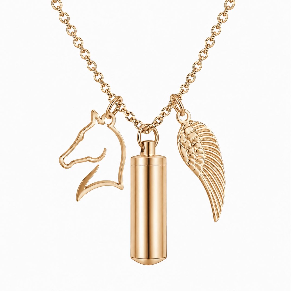 Ashanger voor Paardenliefhebbers | Paarden Ashanger Goud | Ashanger Hart en Paard | Paarden Ashanger | Cilinder Ashanger Paard | Ashanger Paardenbedel | Petshop Seven