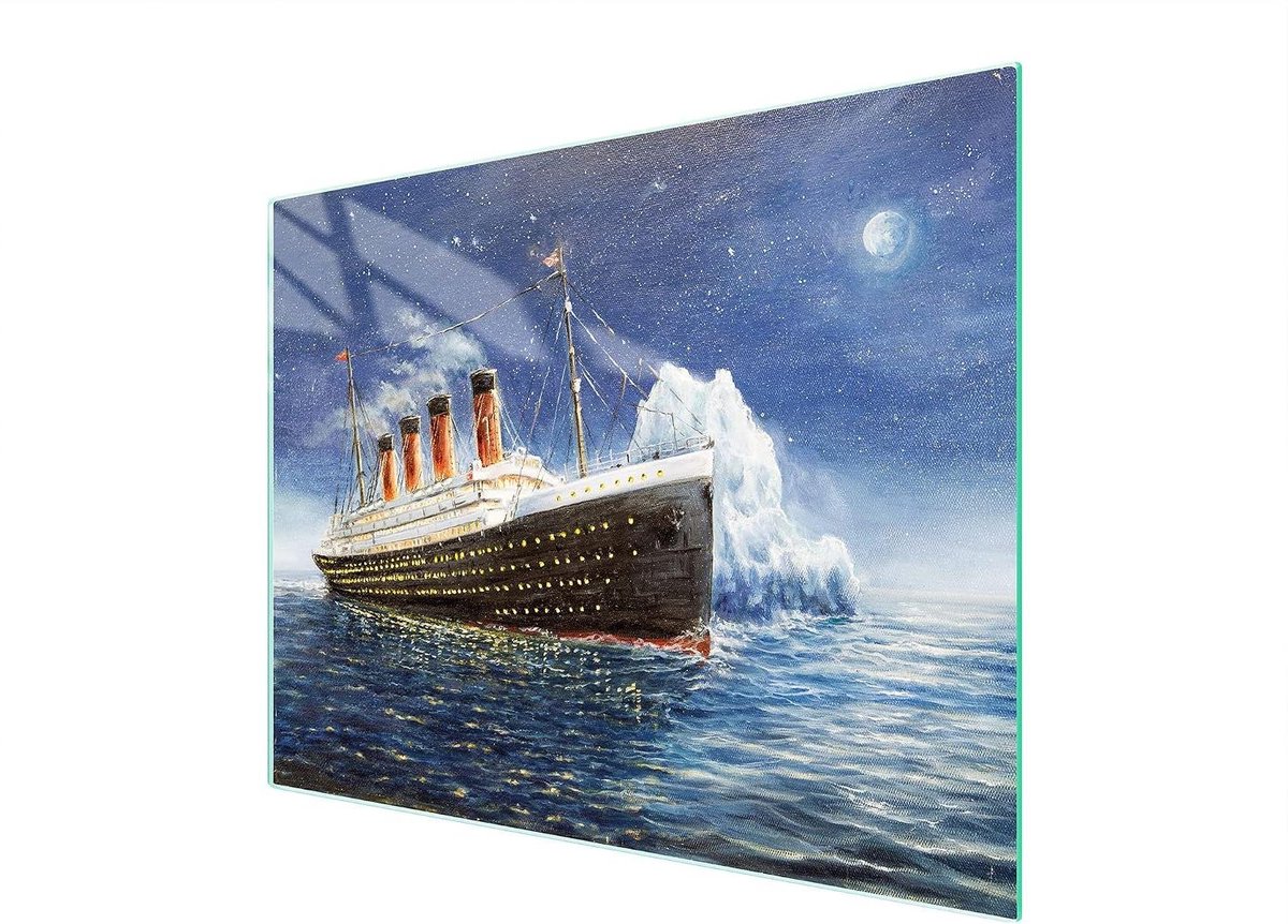 Snijplank Glas Kookplaat Afdekplaat Keuken Beschermen Gehard Glas 52x40 cm Veelkleurig