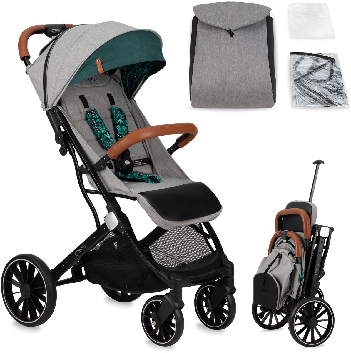 SnelShoppen - Inklapbare Kinderwagen Buggy voor Kinderen vanaf 6 Maand tot 22 kg met 5-Punts Gordel, Boodschappenmand, Ligfunctie en Telescopische Sta