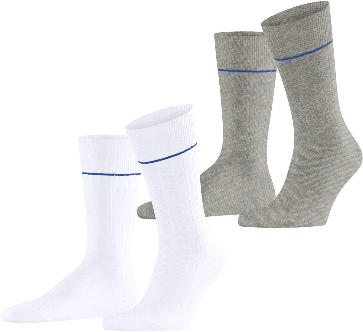 Esprit Accent Rib 2-Pack eenkleurig katoen Multipack Sokken heren veelkleurig - maat 43-46