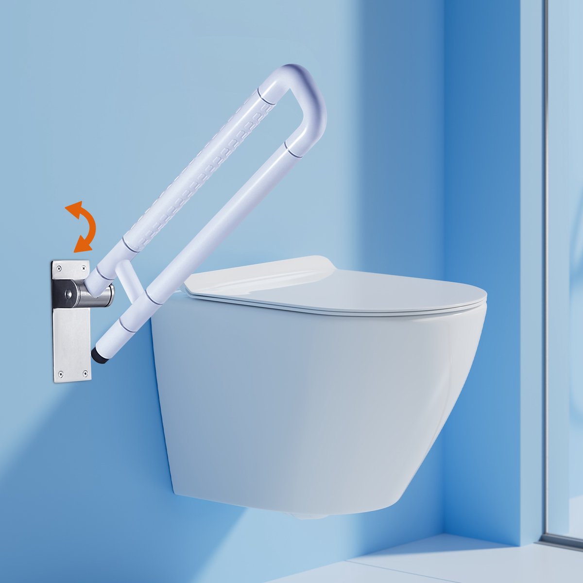 Wc Klapgreep Opvouwbare Handgreep Voor Toilet 60cm Tot 500lbs Badgreep Voor Ouderen Badhandvat Toiletgrijpe