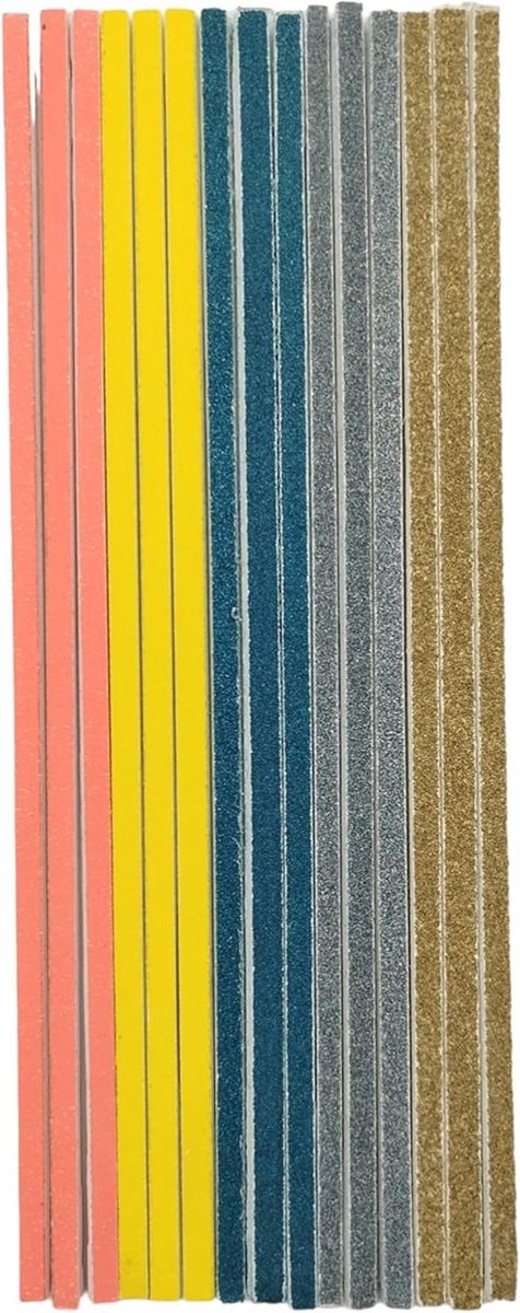 Modelbouw Vijlen Set - Schuurmiddelen Set - Fijne Afwerking - Verschillende Korrels - 12 Stuks - Goud Zilver Grijs Geel Oranje