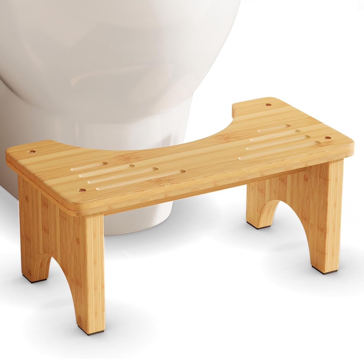 WC Krukje Volwassenen - Toiletkrukje - Toiletpedaal - Bamboe - tot 50 KG - Hulp bij Stoelgang - 40×20×17 cm