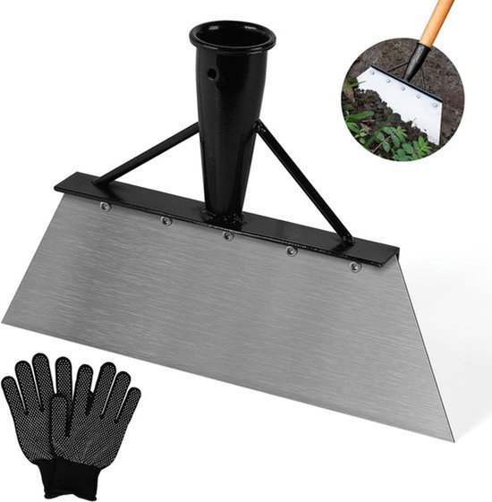Reinigingsschep voor tuin - duurzame mangaanstaal - multifunctioneel tuingereedschap voor onkruid wieden, mos verwijderen - 26 cm lang van Merkloos	 — afbeelding 4