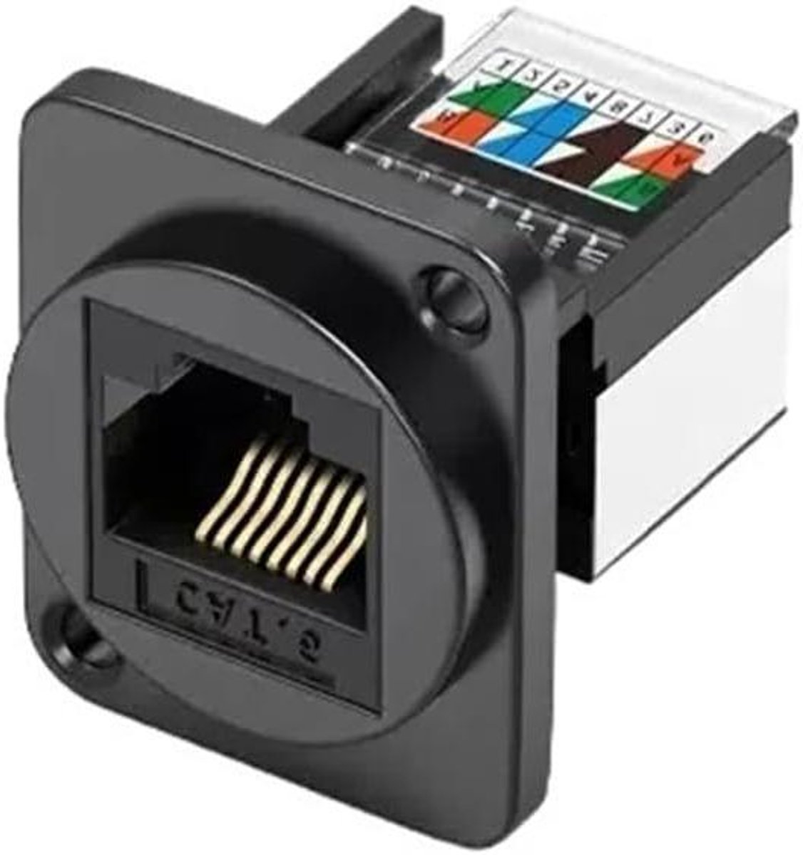 RJ45 Netwerk Module - Netwerkkabel Connector - Netwerk Verbinding - Metaal Afgeschermd - One Size - Zilver