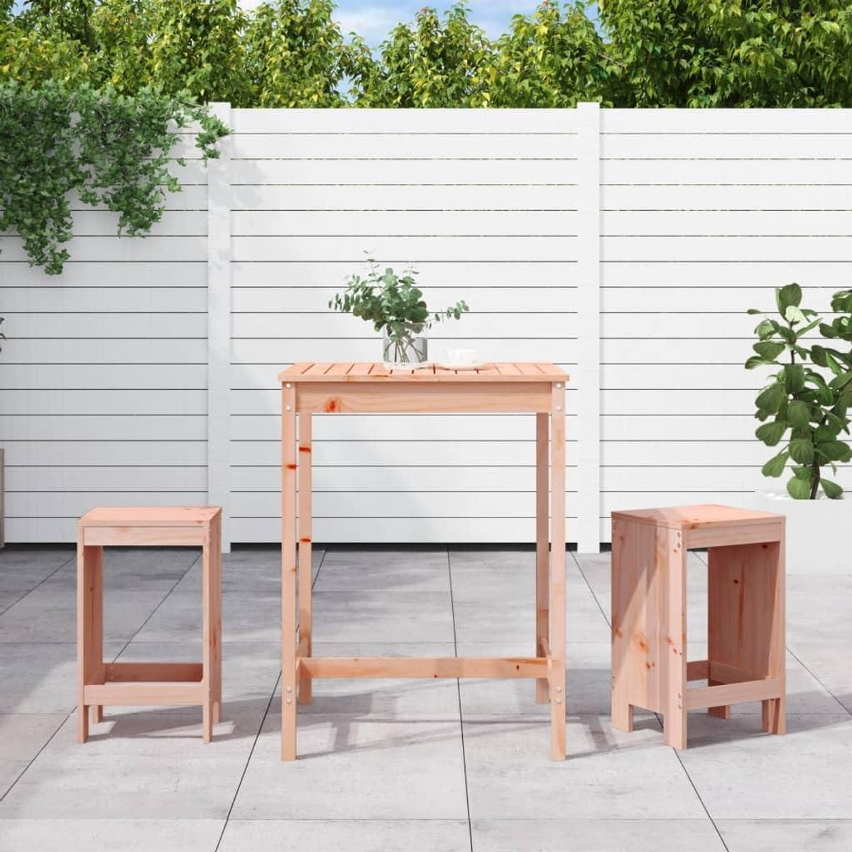 Tuinbarset Douglas Hout - Buitenbar Set - Genieten Buiten - Ruimtebesparend Opbergbaar - 825 x 825 x 110 cm