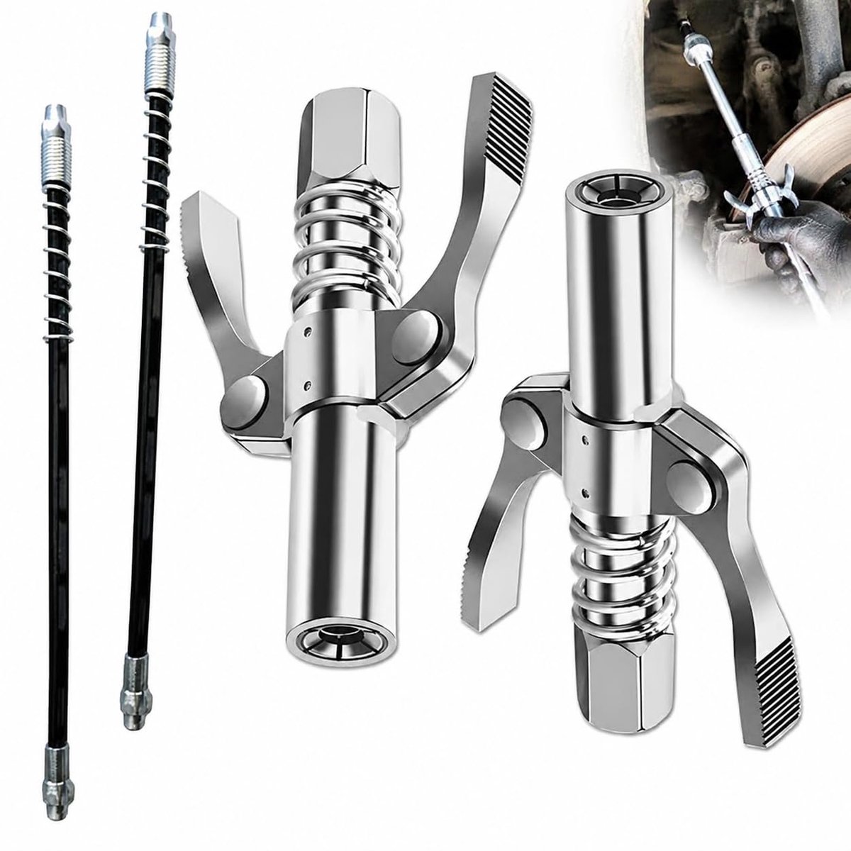 Dailygoods - Grease Press Nozzle met Dubbele Handgreep en 30 cm Slang