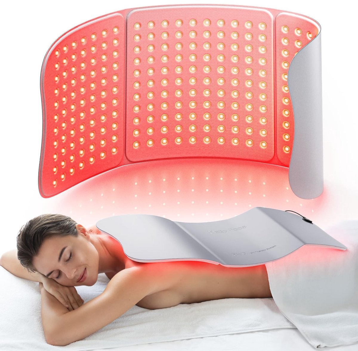 Dailygoods- Lichttherapie Riem 76 x 30 cm - 36W Infrarood Therapie - 792 LED Chips - TriChip™ Technologie - 660nm & 850nm Rood Licht - Wolk-zacht Comfort - Lichttherapie Pad