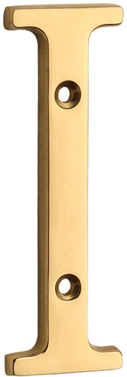 Dailygoods - Modern Huisnummer Bord 10 cm - Gepolijst Messing Afwerking