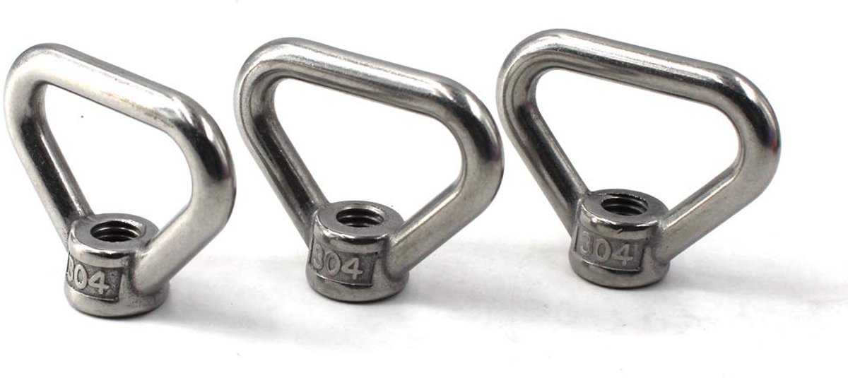 Dailygoods - M14 Hijsmoer Ring Driehoekvorm Draad Oogmoer - Verpakking van 3