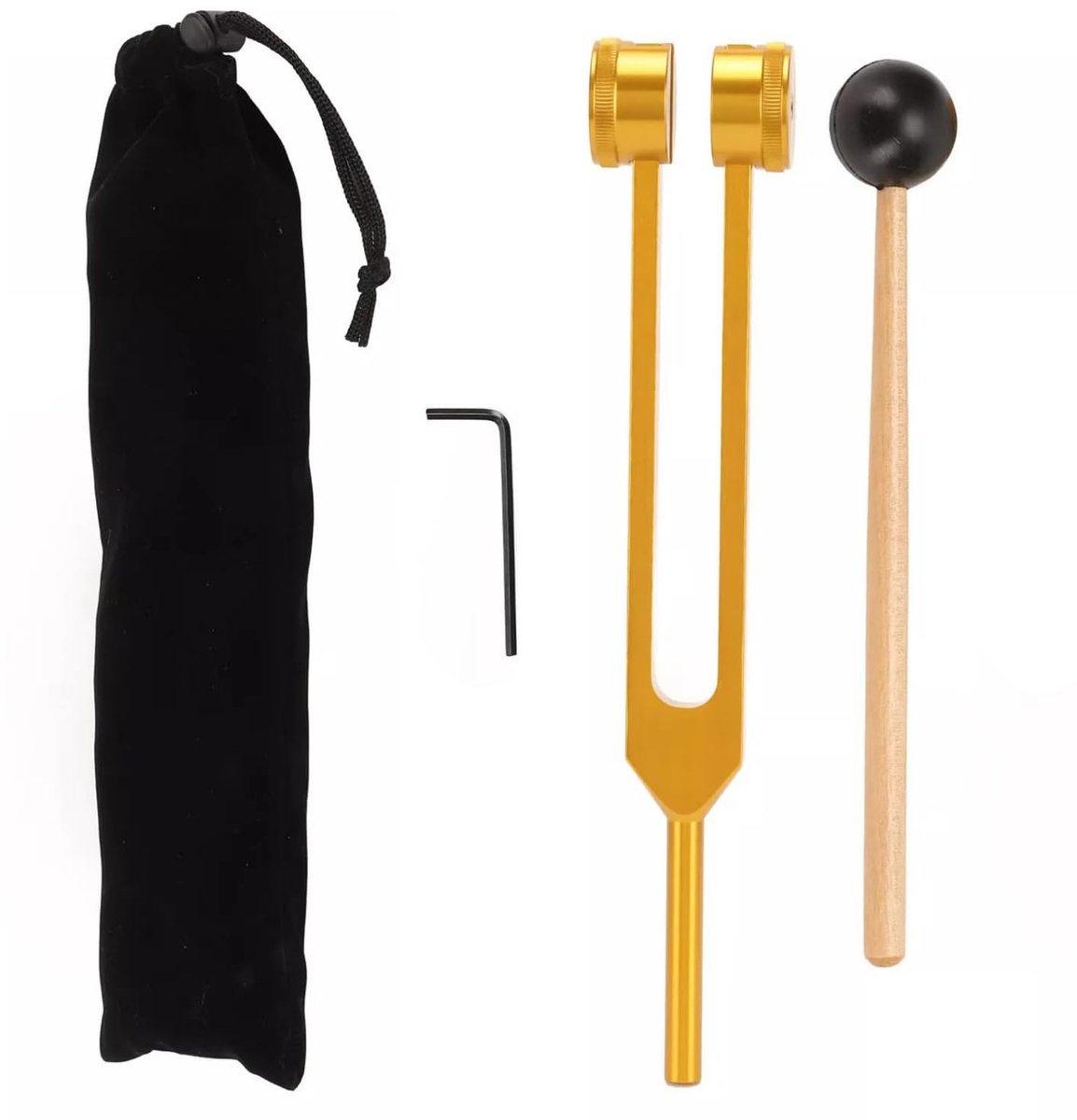 Dailygoods - Stemvork 128 Hz - Aluminium Legering met Siliconen Hamer en Schoonmaakdoek