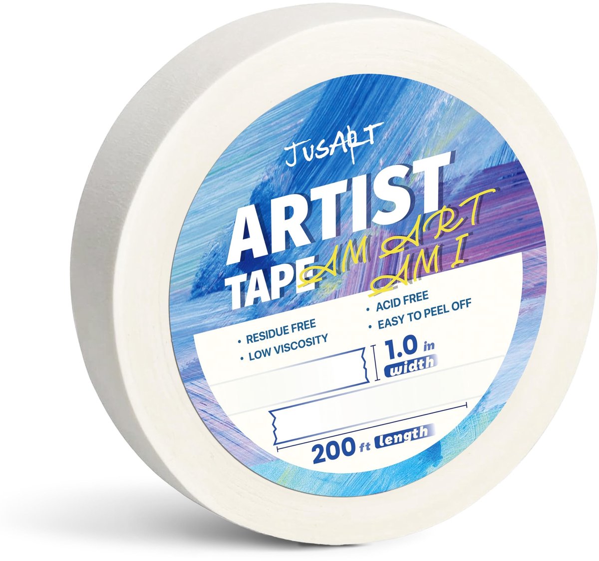 Dailygoods- Kunstenaarstape 2,5 cm breed - 60 m lang - Zuurvrij - Aquareltape - Maskeren/inlijsten - Antibloedingsbarrière - Residuvrij verwijderen - Maskingtape