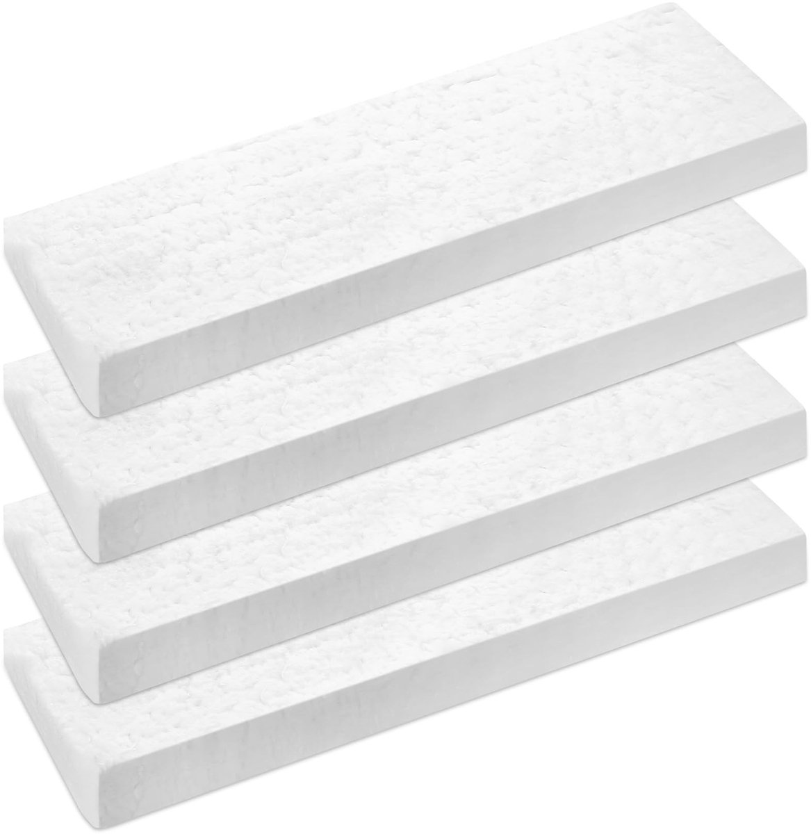 Dailygoods- Keramische Wol Duurzaam - Bio-ethanol Haard - Hittebestendig Spons - Vezel voor Binnenhuis - 4 Stuks - 300x100x25mm - Bioethanolvulling