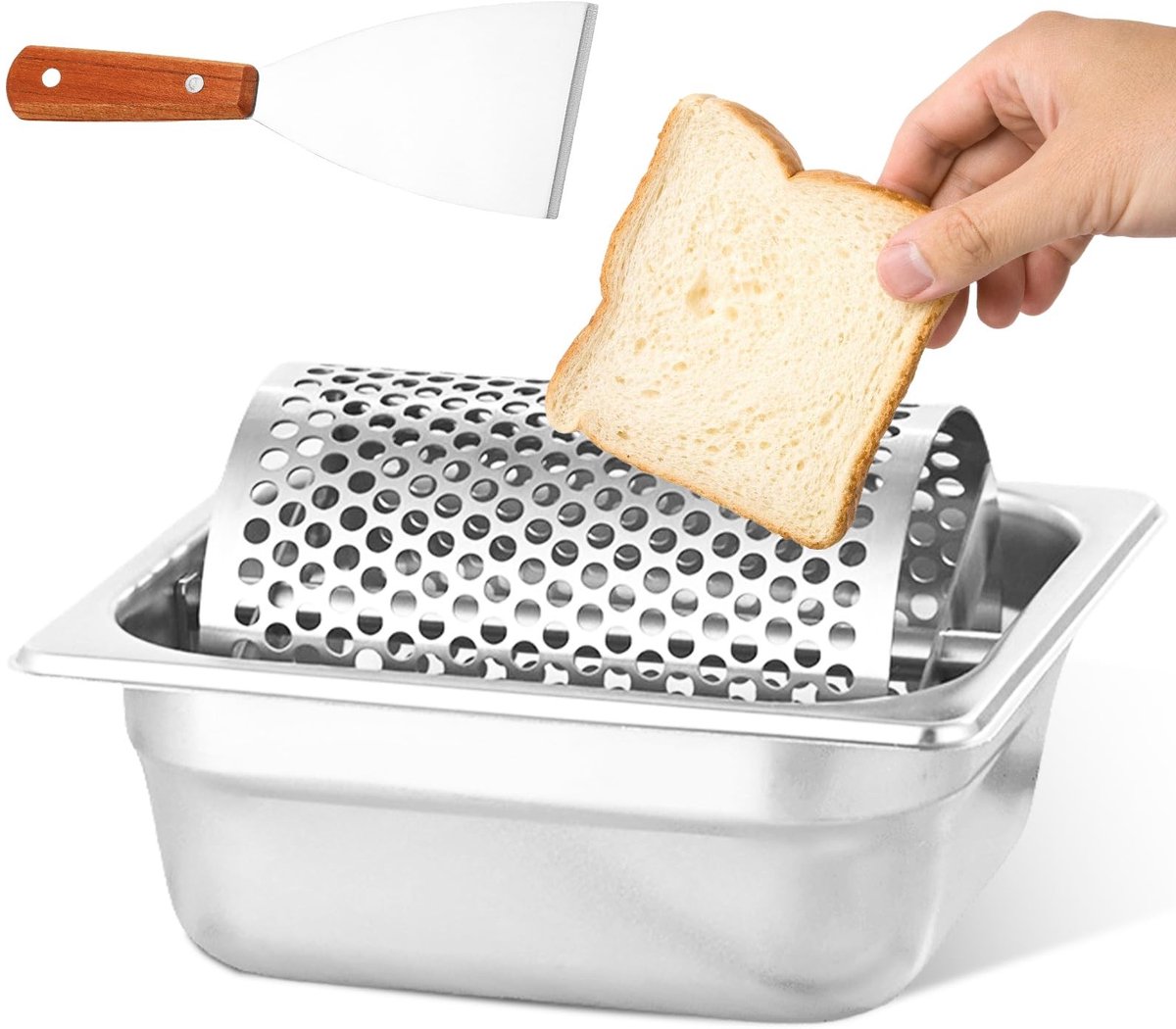Dailygoods- Boterroller Roestvrij Staal - Duurzame Boterverdeler - Boterdispenser voor Broodjes - Hygiënisch en Stabiel - Inhoud 1000 ml - Ideaal voor Thuis en Restaurant