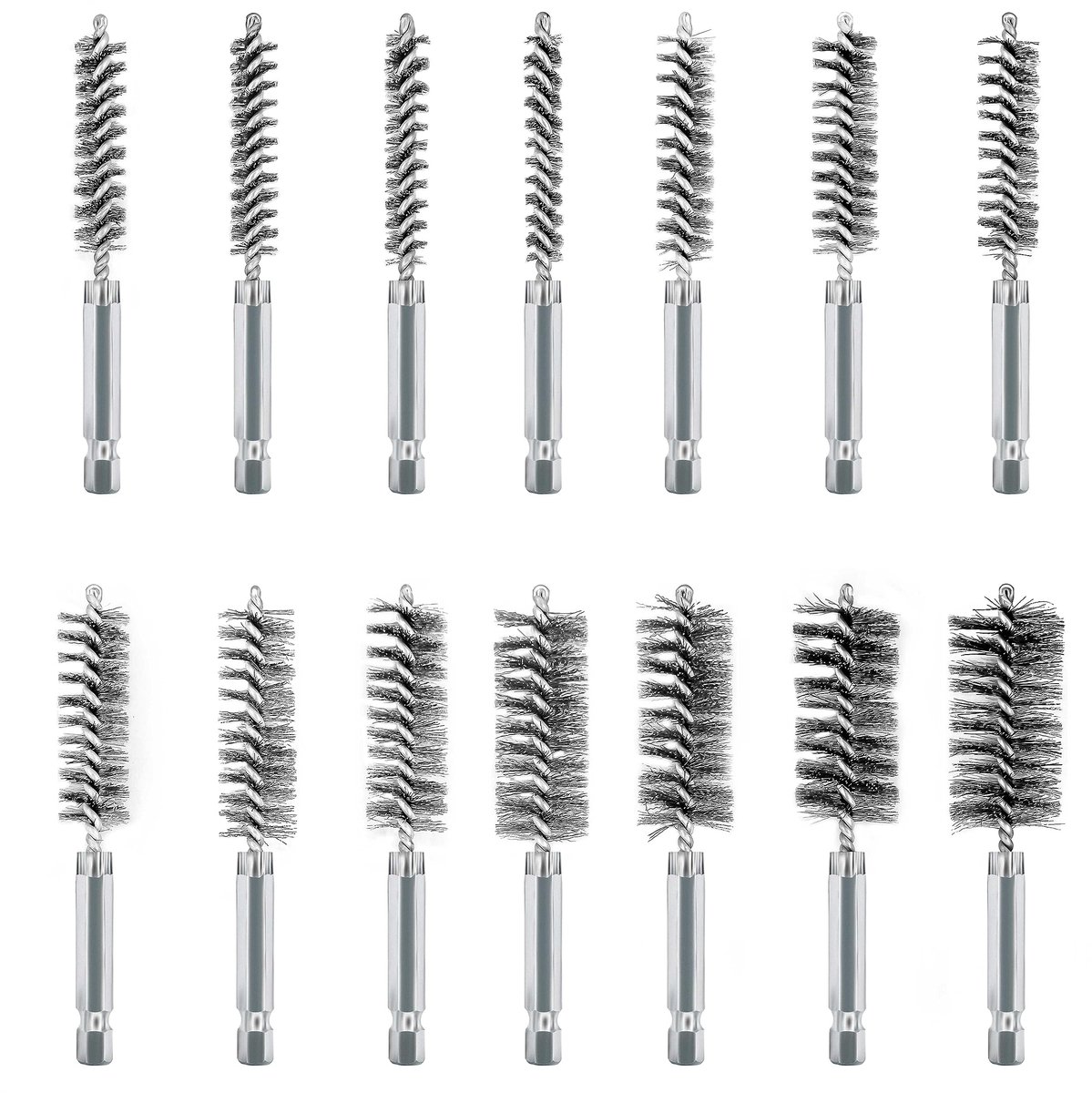 Dailygoods - 14 Stuks Stalen Borstels - Diverse Maten voor Roestverwijdering