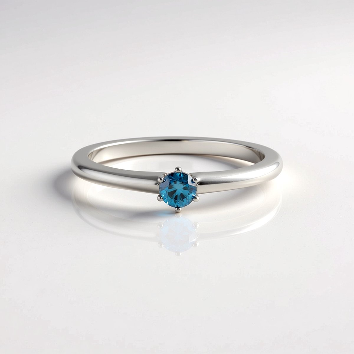 Cavill - 925 Sterling Zilveren Ring - 0,092 ct Blauwe Diamant Rond Briljant - Elegante Afrikaanse Edelsteen Ring Maat 19