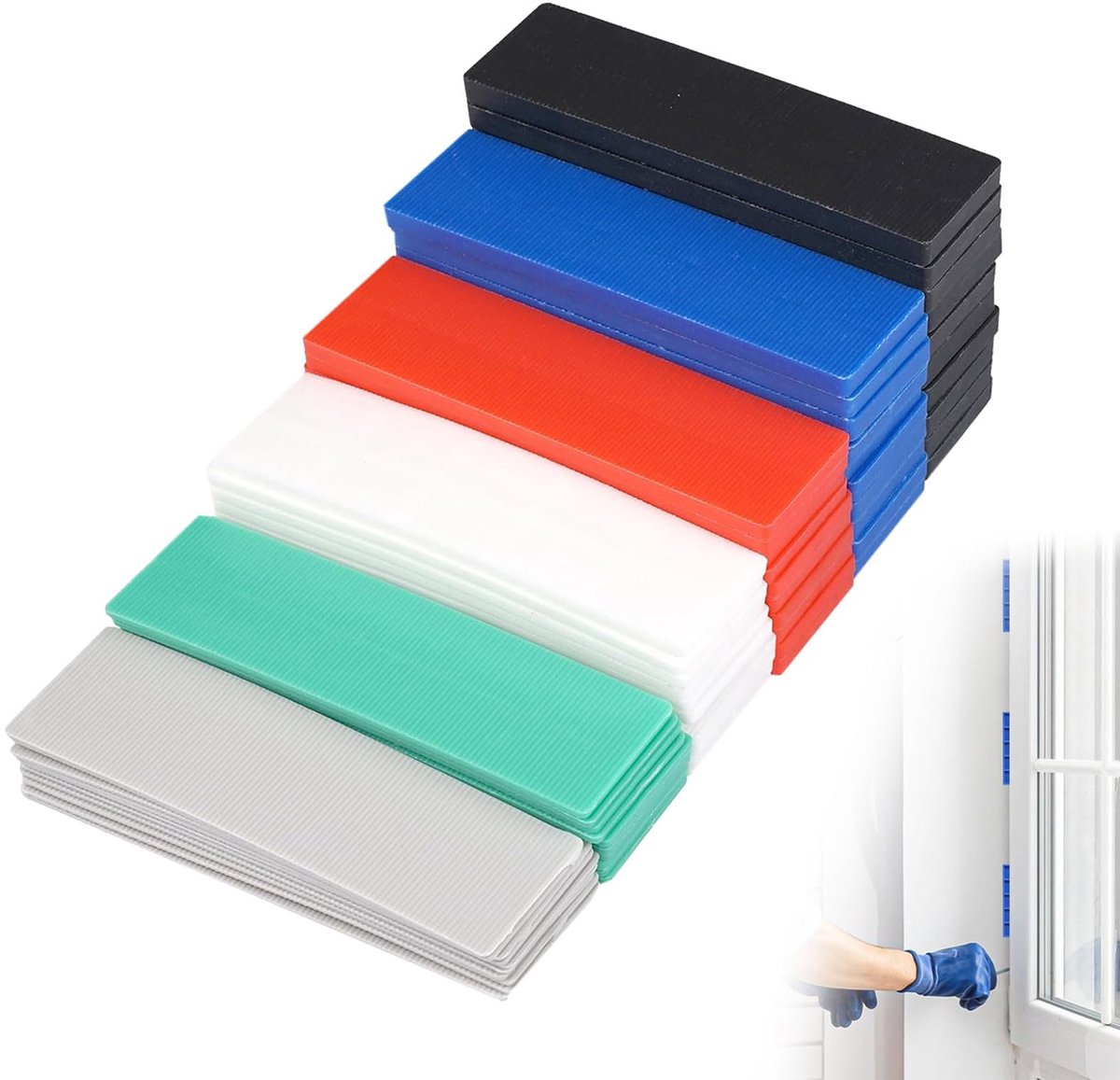 Dailygoods - 60 stuks Onderlegplaten Kunststof voor Tegels - Egalisatieplaatjes en Afstandhouders