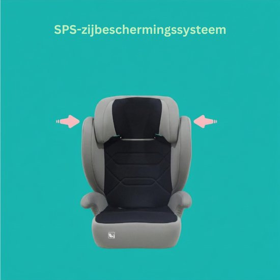 SNJY® Kinderstoel Auto - Kinderzitje Auto - Stoelverhoger voor Auto - 2-in-1 - 100-150 cm - 4-12 Jaar - Zwart van snjy — afbeelding 2