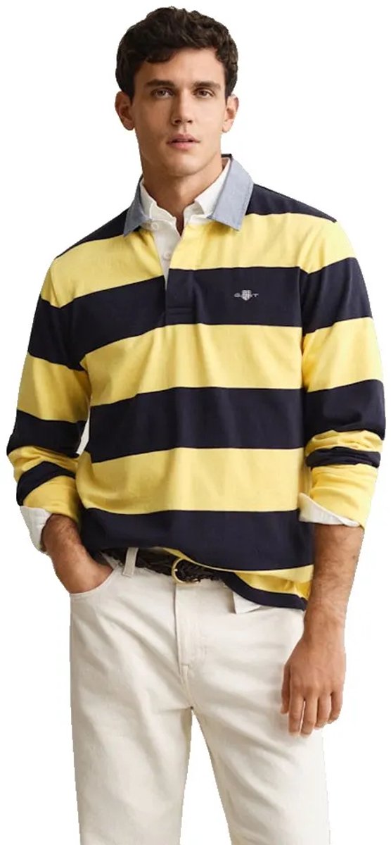 Gant 2004083 Lange Mouw Poloshirt Geel S Man