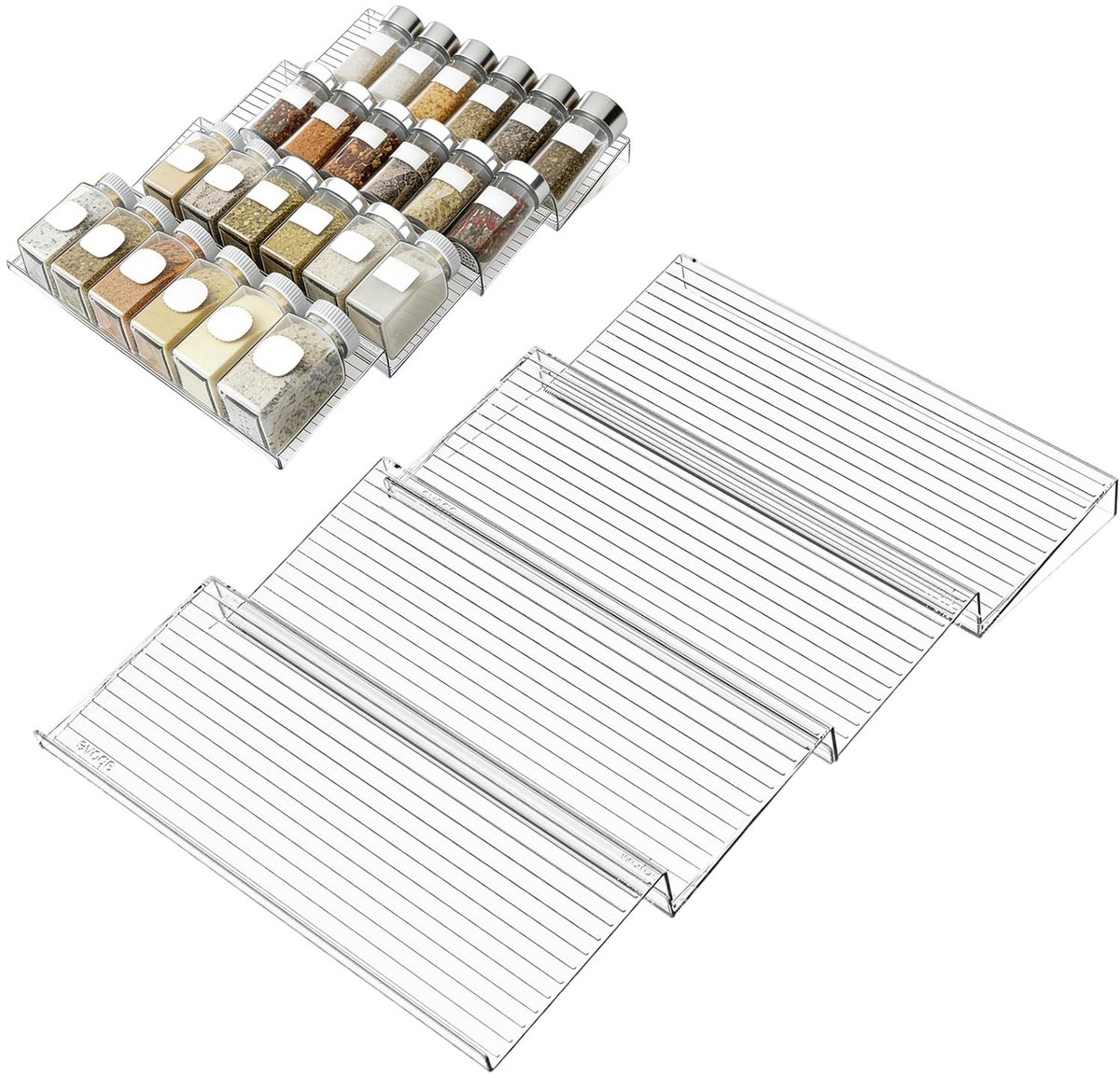 Dailygoods - 4-delige Kruidenspender voor Lades, Uitbreidbaar en Plat