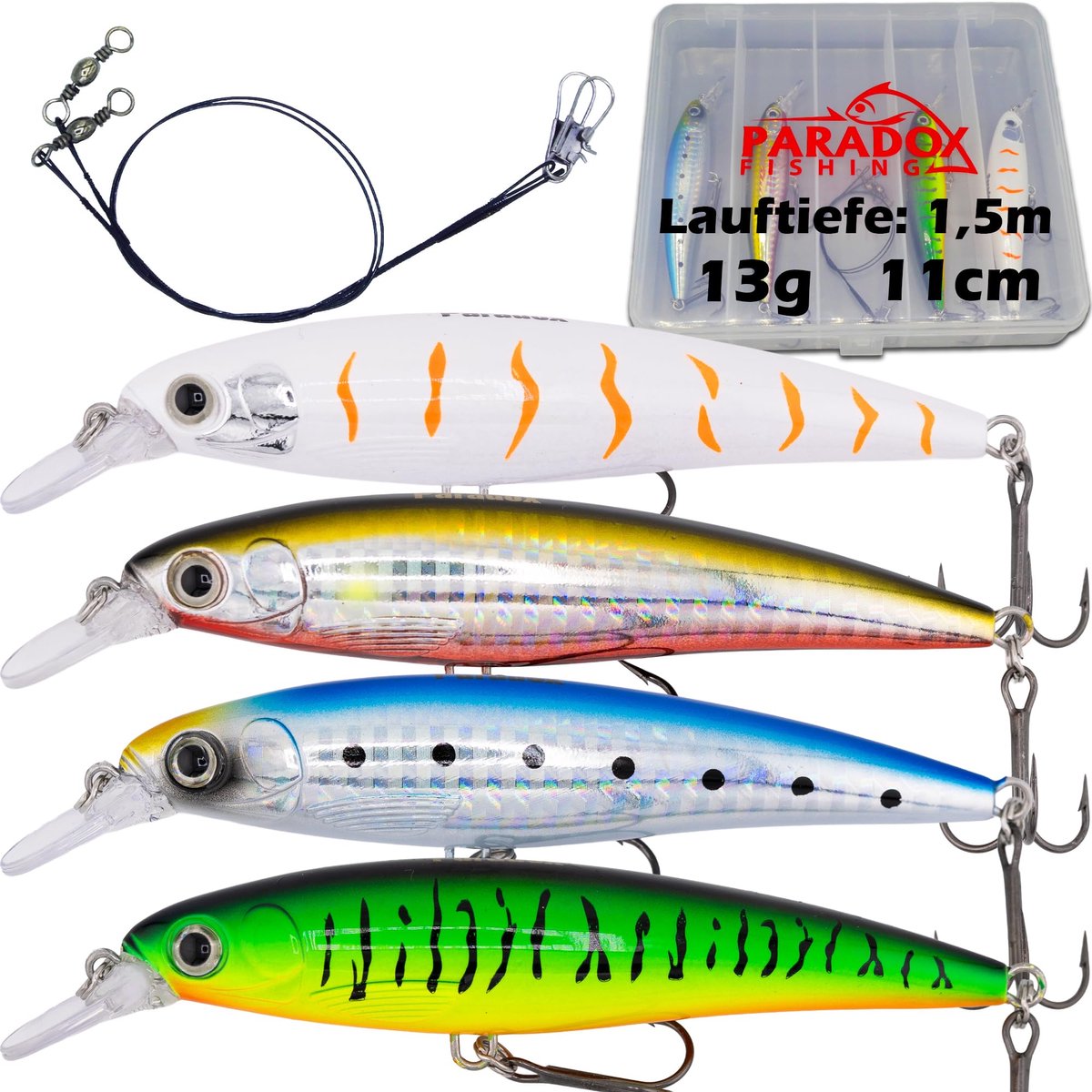 Dailygoods - Premium Zander Wobbler-set - 4 Stuks Snoekbaars Aas