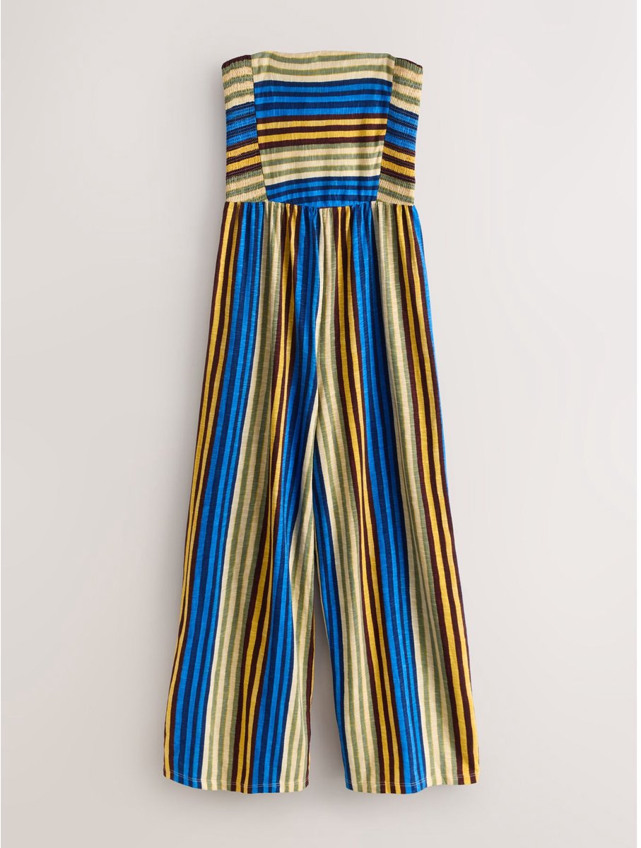Next - Dames - Jumpsuit met bandeau-top en wijde pijpen - Blauw