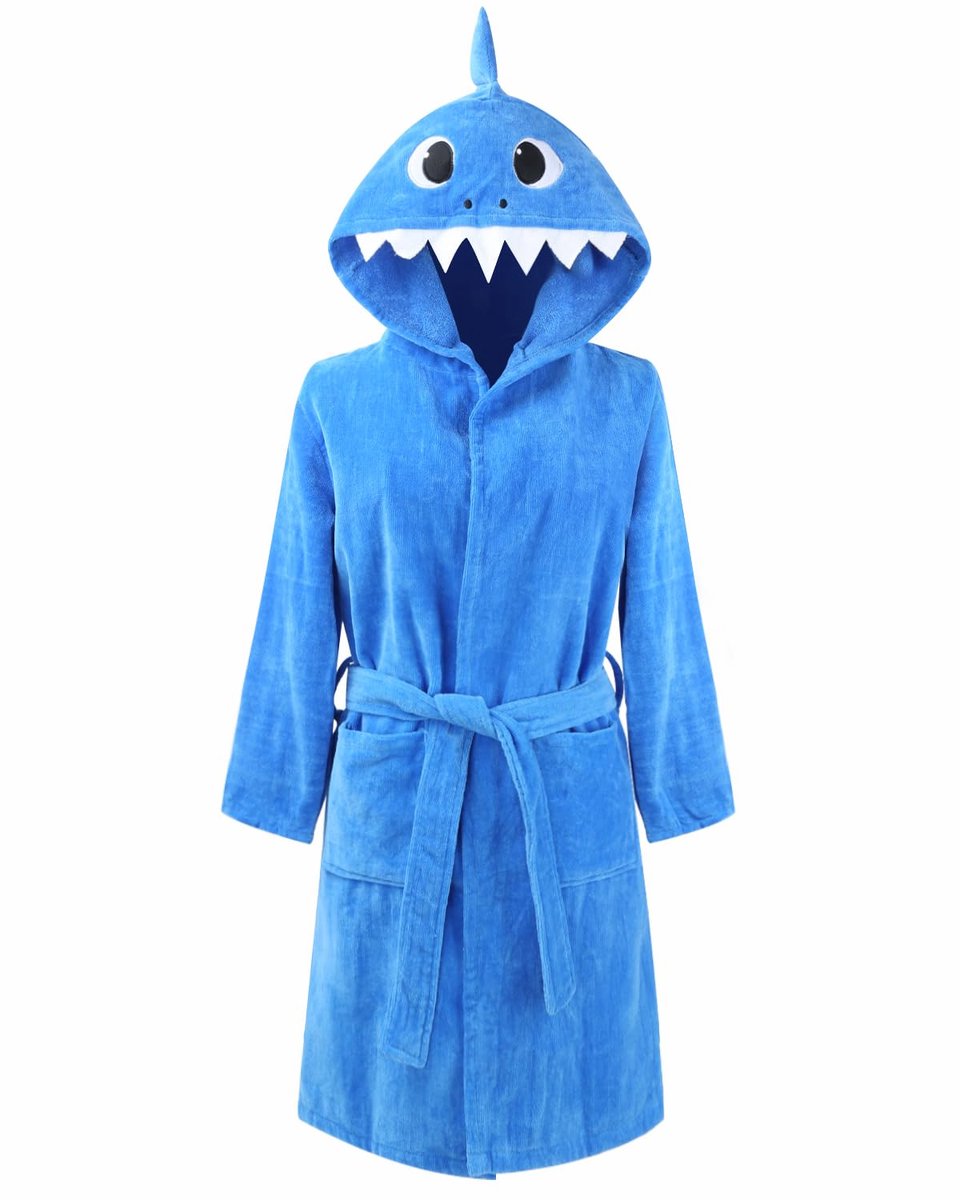 SnelShoppen - Badjassen voor Kinderen met Capuchon - Blauw - Badjas voor Jongens en Meisjes - Perfect voor Strand, Zwembad en Thuis - Maat 6-8 Jaar