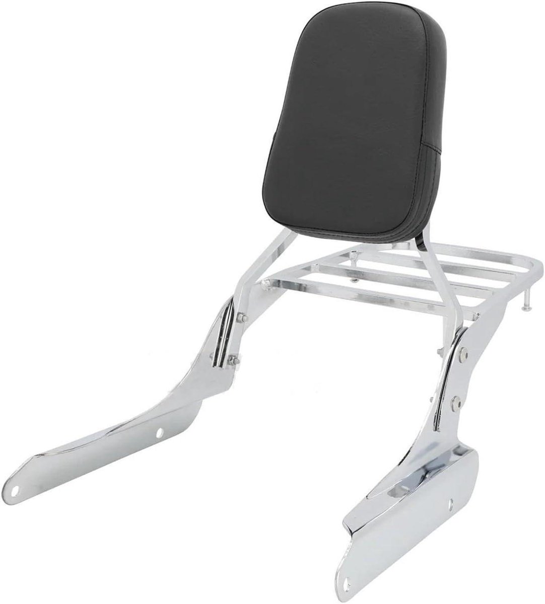 Motorfiets Rugleuning - Passagierssteun - Comfortabel Reizen - Met Bagagedrager - 3.2 kg - Zilver