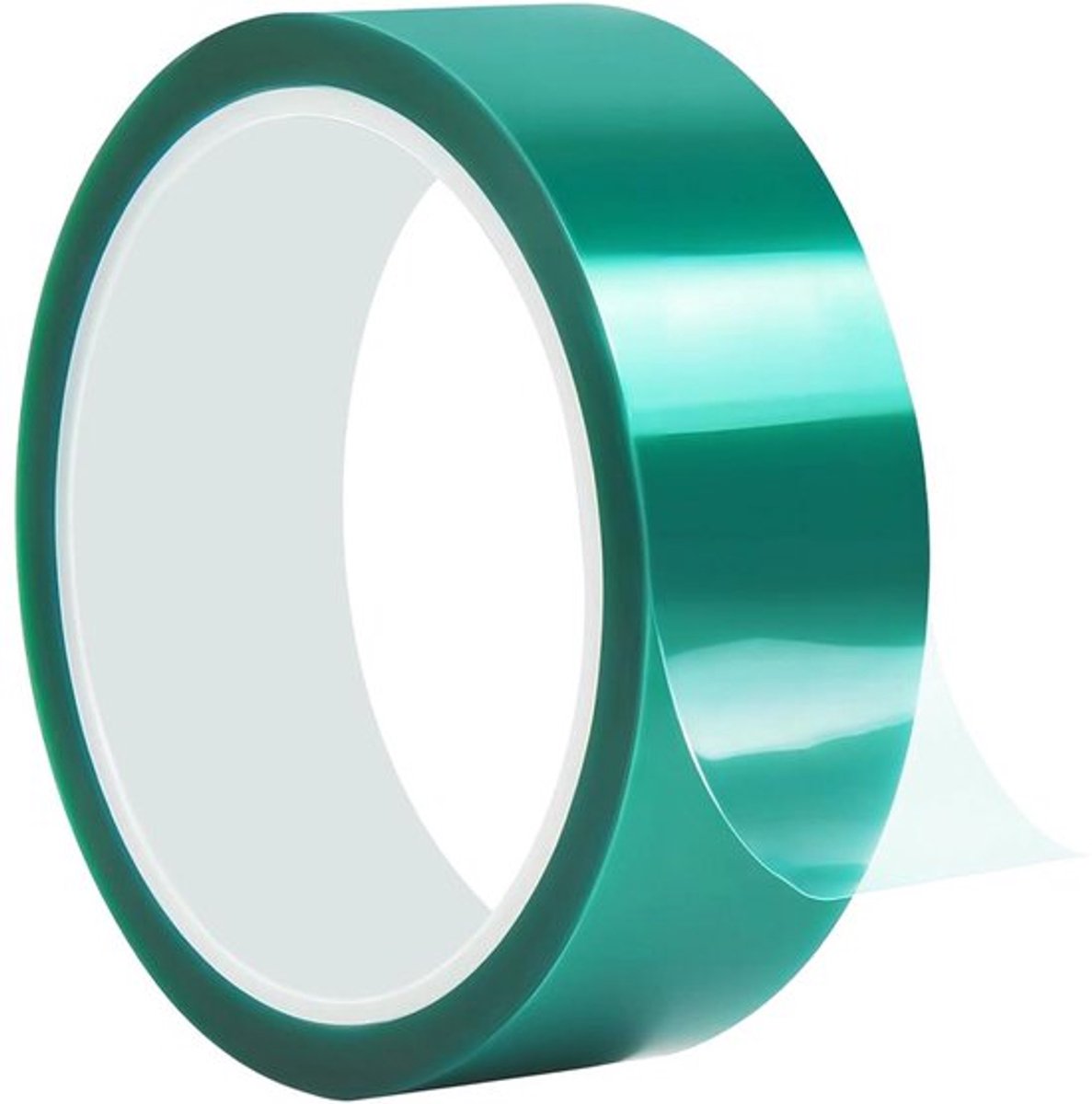 Hittebestendig plakband, 15 mm x 33 m, PET-tape, hoge temperatuur, groen, solderen, schakelingen