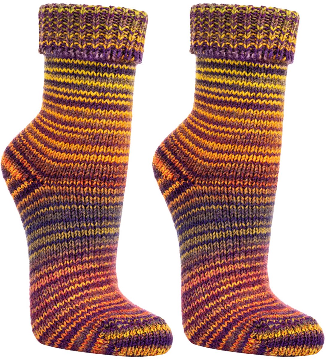 6 Paar Socks4fun Scandinavische Sokken - Wol - Geel