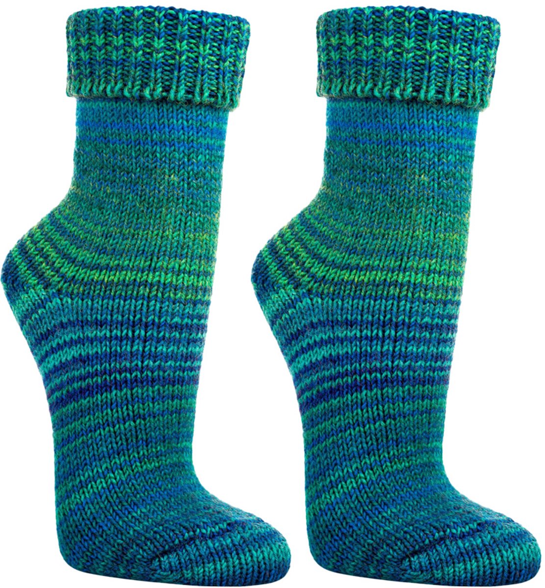 6 Paar Socks4fun Scandinavische Sokken - Wol - Groen