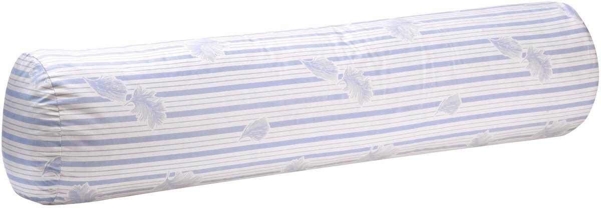 SnelShoppen - Bolster van Antan Natuurlijke Veer - Milieuvriendelijk - Gemiddeld Stevig Comfort - Onderhoudsvriendelijk - 90 cm - Wit/Blauw - Gemaakt