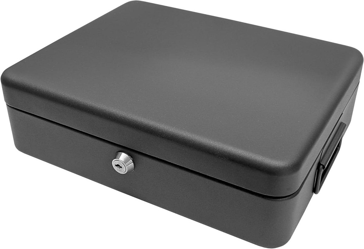 Geldcassette A4 - Documentenbox Kassa - Veilig Opbergen - Cilinderslot met 2 Sleutels - 30 x 25 x 9 cm