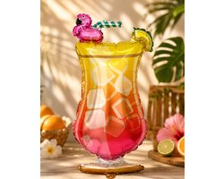 Cocktail ballon - XL - 90x40cm - Thema feest -Vakantie - Cocktail - Versiering - Tropische - Tuin feest - Good Vibes - Summer - Beach - Zon Zee Strand -Drank - Ibiza - Leeg