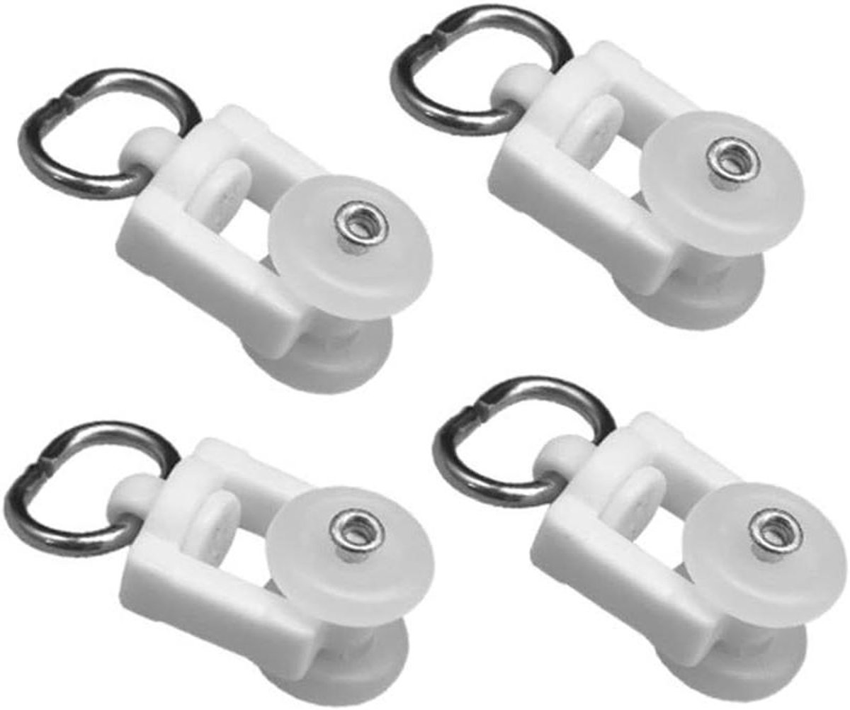 Kleine Katrol Set - Gordijnrunners Haken - Gordijnen Ophangen - Soepel Draaiend Lager - 30 stuks - Wit