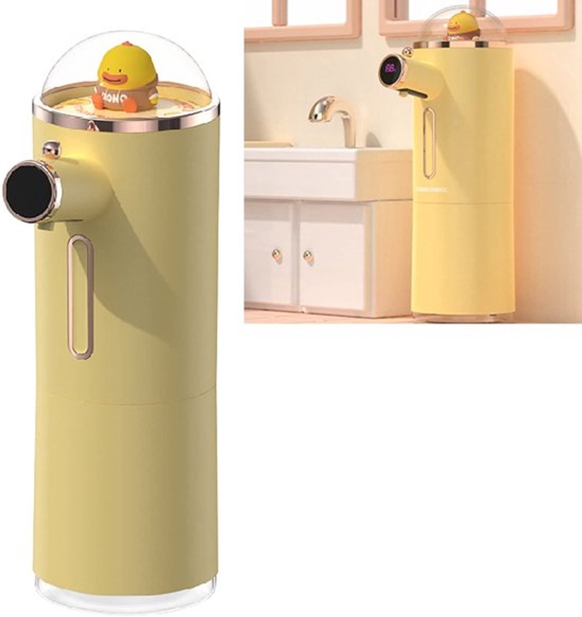 Zeepdispenser Automatisch - Schuimende Handzeepdispenser - Kinderen - Dierenvorm - Geel - Touchless