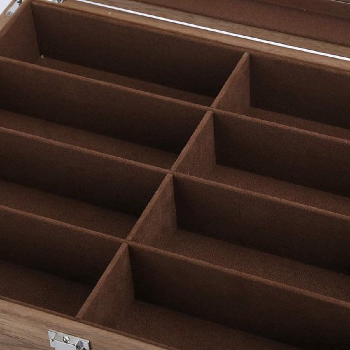 Retro Massief Houten Glazen Display Opbergdoos voor Zonnebrillen en Sieraden