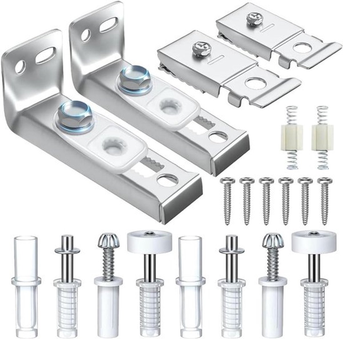 Deur Hardware Reparatieset - Bifold Deur - Opvouwbare Pocket Deur - Vervangende Onderdelen Set Inclusief Top Bottom Draaipunten Beugel en Geleidewiel - Geschikt voor 20PCS - KLeur of model - houten deuren - Zwart.