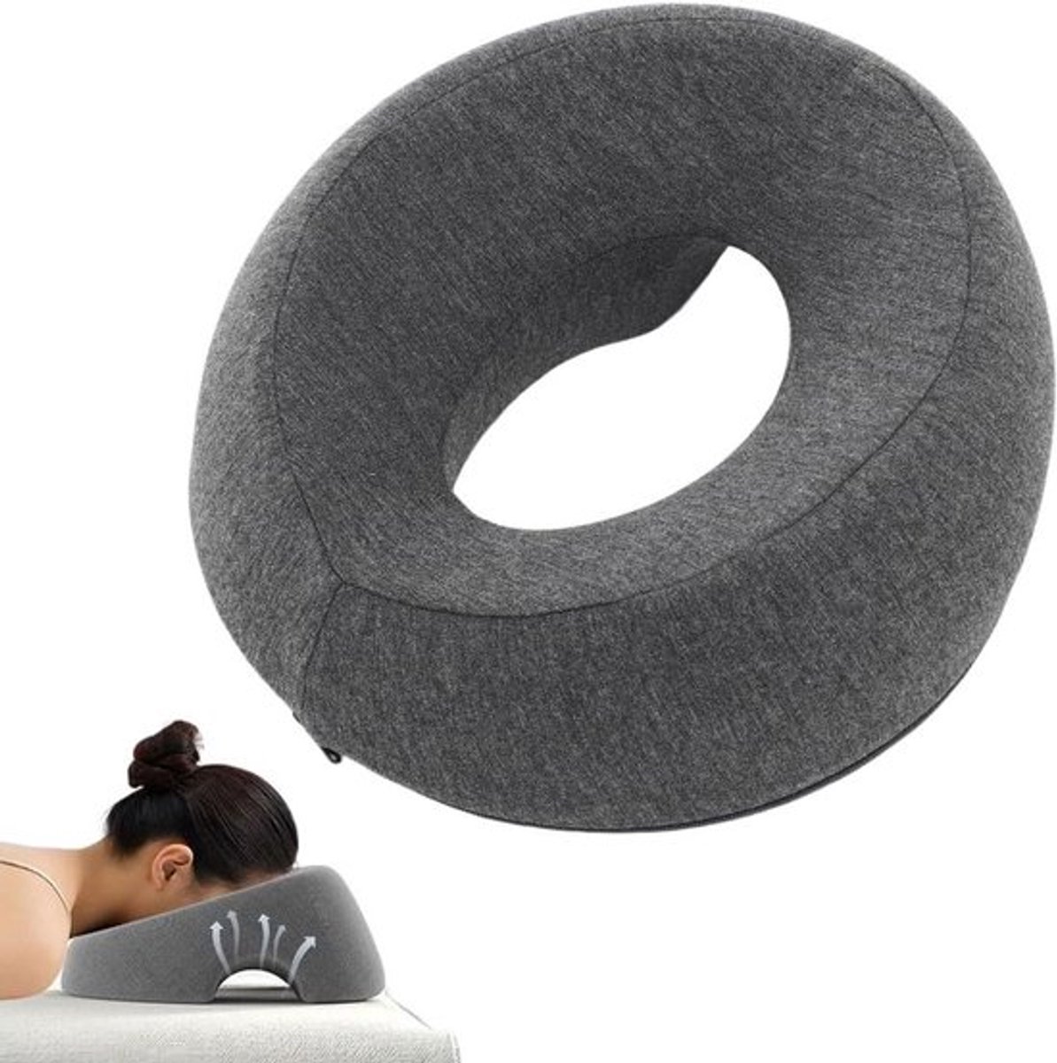 Massagegezichtskussen met U-vormige gaten voor massagestoel en bureaus